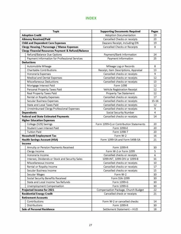 2024 Clergy Tax Organizer Online - Image 3