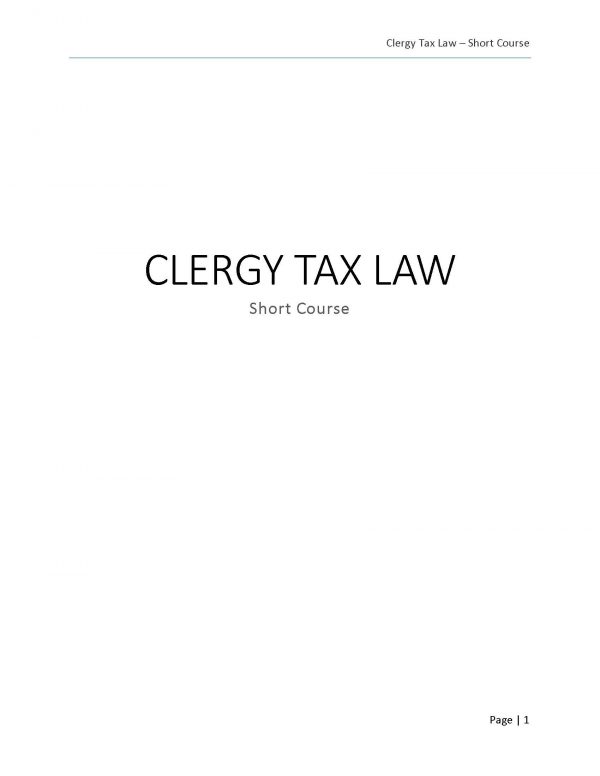 2020-2021 Clergy Tax Law Short-Course - PDF Download - Image 2